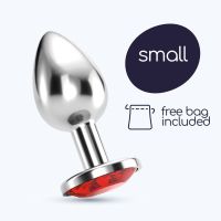 Bijou Red Anal Jewel Plug Small teräksinen, kuva 6
