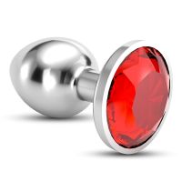 Bijou Red Anal Jewel Plug, keskikoko teräs, kuva 4