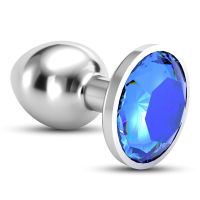 Bijou Blue Anal Jewel Plug Small teräksinen, kuva 4