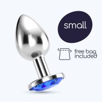 Bijou Blue Anal Jewel Plug Small teräksinen, kuva 6