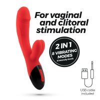 Crushious Dare Dong Coelho Vermelho Vibrador Recarregável, imagem 6