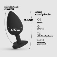 Crushious Cuore Großer Schwarz-Analplug, mit Schmuckstein, Bild 5