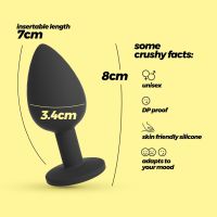 Crushious Camileo Medium Black Anal Plug, Jeweled, picture 5