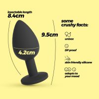 Crushious Camileo Large Anal Plug, Black, Interchangeable Jewels, picture 5