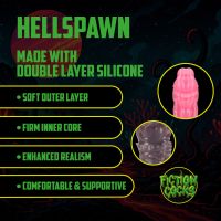 Fiction Cocks Hellspawn fantasiadildo, punamustainen hirviö, kuva 3
