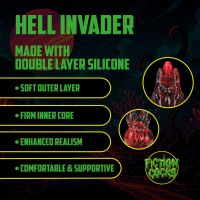 Fiction Cocks Hell Invader Dildo, Czerwony-Czarny Obcy, zdjęcie 3