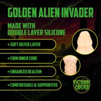 Fiction Cocks Dildo Alienígena Invasor Dourado Metálico, imagem 3