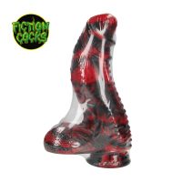 Fiction Cocks Dark Lycan Spawn, rød-sort varulv dildo, billede 2