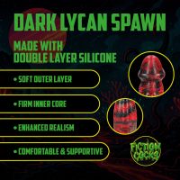 Fiction Cocks Dark Lycan Spawn, rød-sort varulv dildo, billede 3