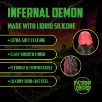 Fiction Cocks Infernal Demon fantasiadildo, punamustainen helvetti, kuva 3