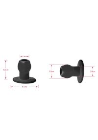 PerfectFitBrand Tunnel Plug Medium Hollow Black, picture 3
