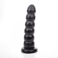 Hung System Yoo-Hoo dildo prążkowane 27,5 cm czarne z koralkami, zdjęcie 4