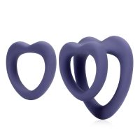 Loveline Silicone Heart Cock Rings with Inner Diameter, Violet Storm
