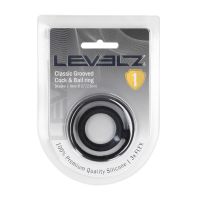 Levelz Classic Grooved Cock and Ball Ring Silikon, bild 2