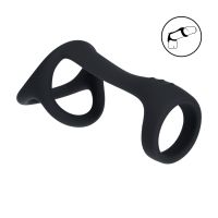 Levelz Tri-O Harness penisring i svart silikon