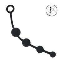 Levelz Curved Anal Beads, musta silikoni