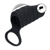 Levelz Vibrating Ribbed Cock Sleeve with Ball Ring