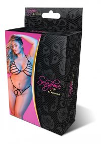 Magic Silk Exposed halter-BH G-string-sæt, sort, billede 2