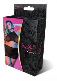 Magic Silk Polka Dot Halter Top Mini Spódnica, Czarny, zdjęcie 2