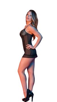 Magic Silk Halter Chemise Nyckelgrep Volang, bild 6