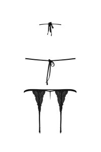 Magic Silk Peek-a-Boo Koronka Halter z Podwiązką i G-String, zdjęcie 5