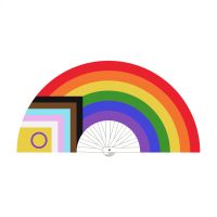 M Proud Rainbow LGBTQIA Pride Solfjäder