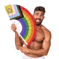 M Proud Rainbow LGBTQIA Pride Solfjäder, bild 2