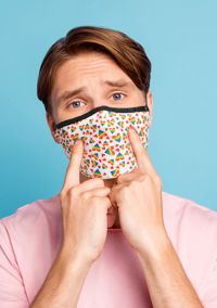 Masks by Shots Heart Pattern Fashion Face Mask, picture 3