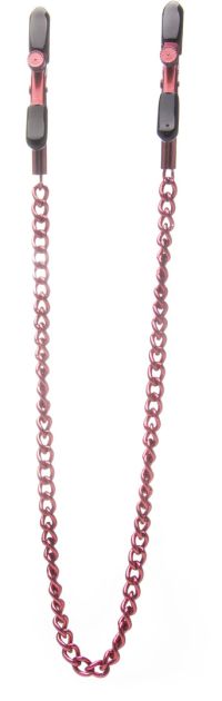 Ouch! by Shots Adjustable Nipple Clamps Red Chain