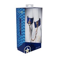 Ouch! Florence Bonded Leather Leg Cuffs Blue, picture 2