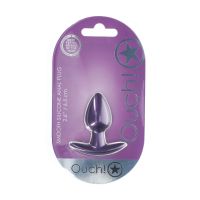 Ouch! glatt silikong analplugg, metallisk, 6,5 cm, bild 2