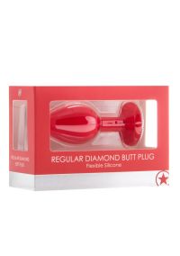 Ouch! Silikon-Analplug mit Diamant-Ornament in leuchtendem Rot, Bild 2