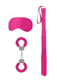 Ouch Introductory Pink Bondage Kit Furry Cuffs Flogger, picture 4