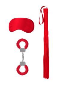 Ouch! Introductory Bondage Kit Cuffs Mask Flogger Red, picture 4