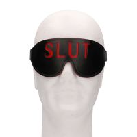 Ouch! Leder Blindfold mit Ausschnitt SLUT, Bild 2