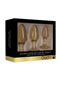 Ouch! Acrylic Butt Plug Training Set Gold, picture 2