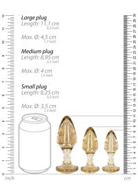 Ouch! Acrylic Butt Plug Training Set Gold, picture 6