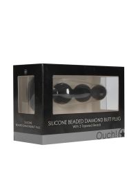 Ouch! Silicone Beaded Diamond Plug Black, picture 2