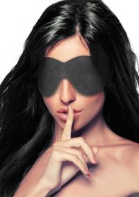 Ouch! Leather Blindfold with Diamond Details