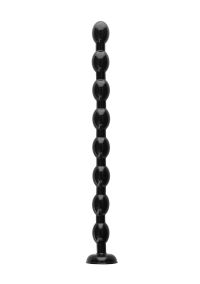 Dildo analny Ouch! Extended żebrowany czarny PVC 48 cm