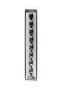 Dildo analny Ouch! Extended żebrowany czarny PVC 48 cm, zdjęcie 2