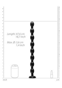 Dildo analny Ouch! Extended żebrowany czarny PVC 48 cm, zdjęcie 3