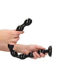 Dildo analny Ouch! Extended żebrowany czarny PVC 48 cm, zdjęcie 4