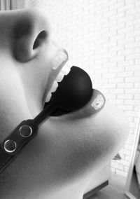 Ouch! by Shots Silicone Ball Gag, Black OU676