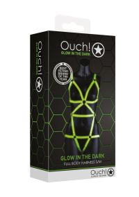 Ouch! Full-Coverage Glow Harness Fluorescent S/M, Glow in the Dark, picture 2