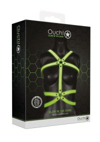 Ouch! Glow Harness med Fluorescerande Remmar S/M, bild 2