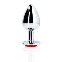 Ouch! Round Gem Metal Plug Medium Ruby