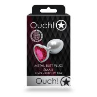 Ouch! Plug Anal Gema Coração, Metal, Pequeno, imagem 3