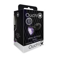 Ouch! Herz Gem Metal Plug Klein Amethyst, Bild 2