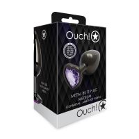 Plug Ouch! Gunmetal com Coração Ametista Roxo, imagem 2